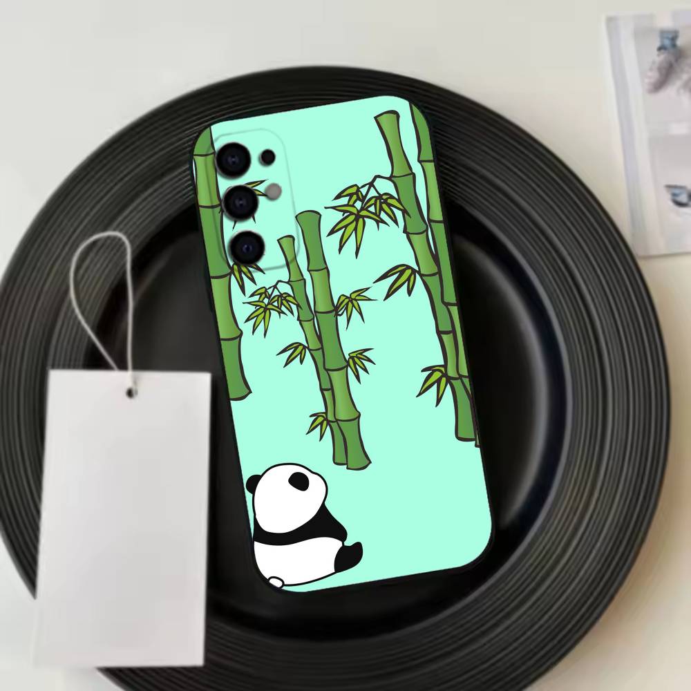 Cute Lucky P-Panda  Phone Case For Samsung S25,S24,S21,S22,S23,S30,Ultra,S20,Plus,Fe,Lite,Note,10,Black Cover