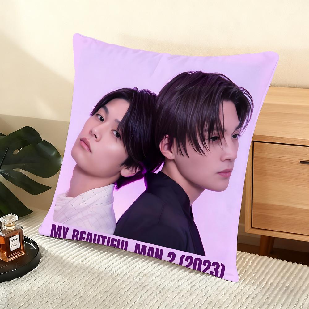 Cushion Cover Silky Short Plush Home Sofa Cushion Cover - Invisible Zipper Home Decoration My Beautiful Man TV