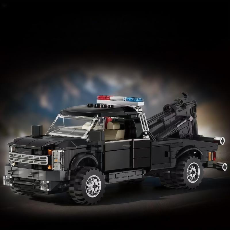 Police Tow Truck Building Block Set | Rescue Tow Truck Model with Boom Arm STEM Toy