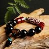 Natural Nine-eye Beads Bracelet Male and Female Vintage Black Agate Bracelet Buddha Beads Jewelry