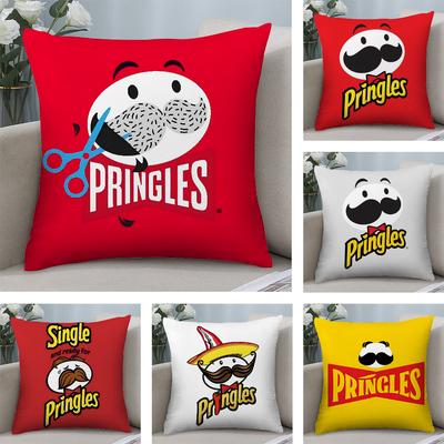 Classic P-Pringles Pillow Case Plush Fabric Soft Double Sided Print Sofa Cushion Cover Throw Pillow Covers