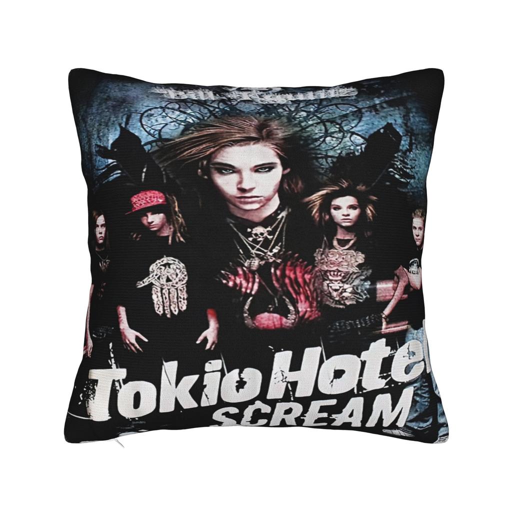 Tokio Hotel Logo Pillowcases Stuff Soft Cushion Cover Rock Music Pillow Covers Seater Decorations Square Multi Size
