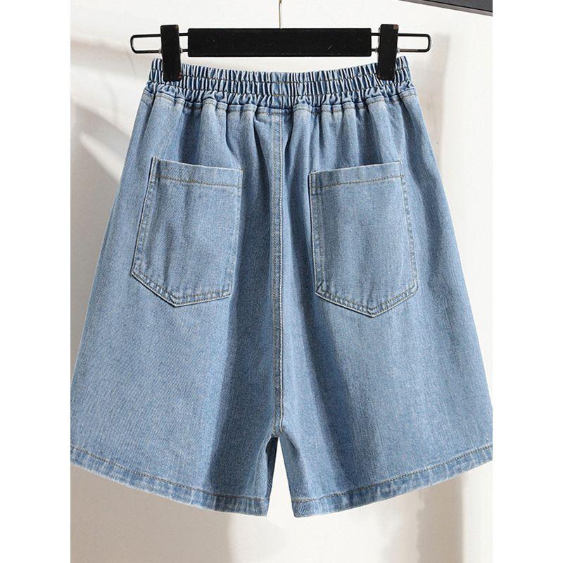 Extra Large Fat Sister Western Style Summer New Student High Waist Thin Loose Wide Leg Demin shorts Hot Pants