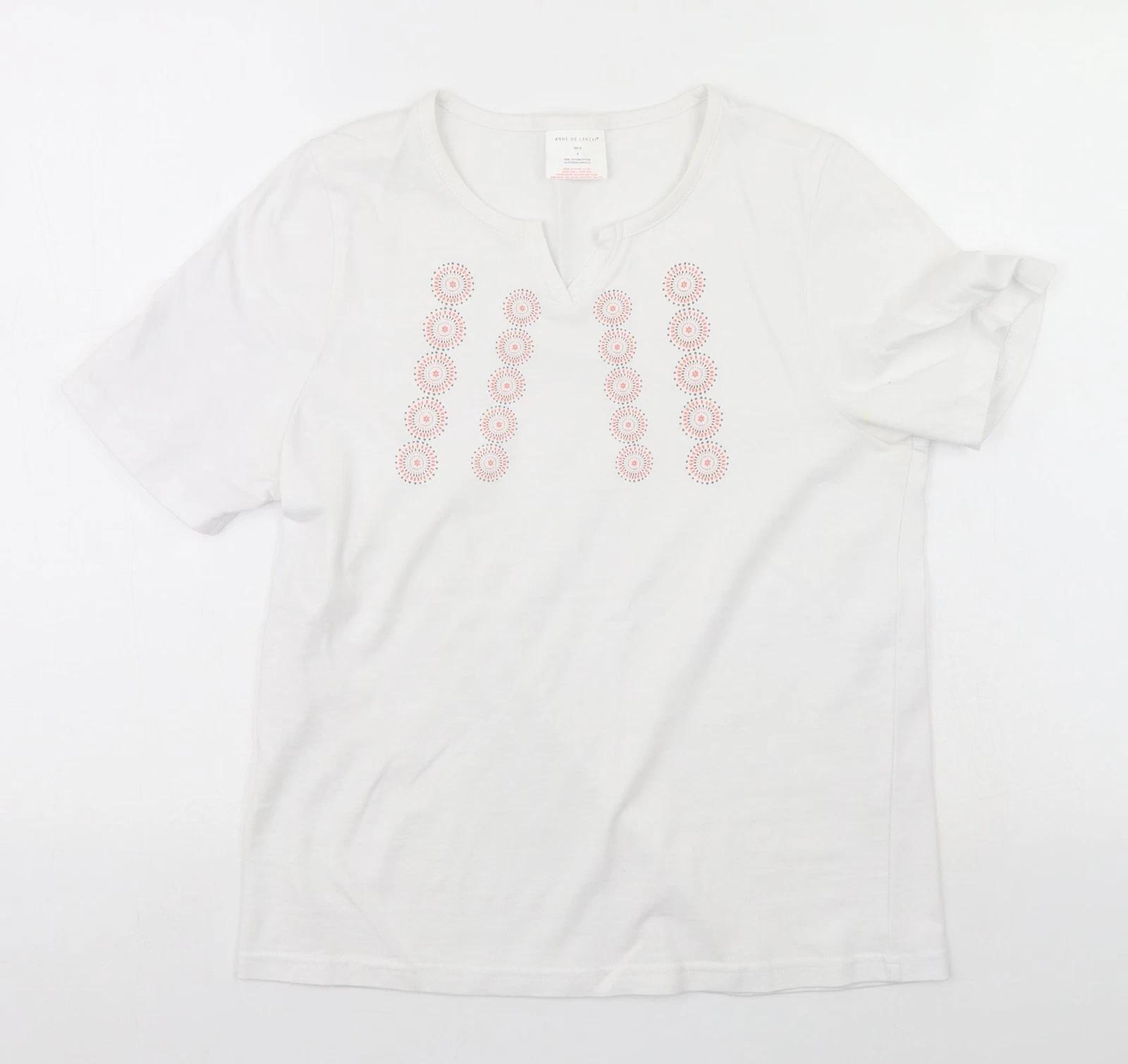 

Womens White Cotton Blend T-Shirt Size S L