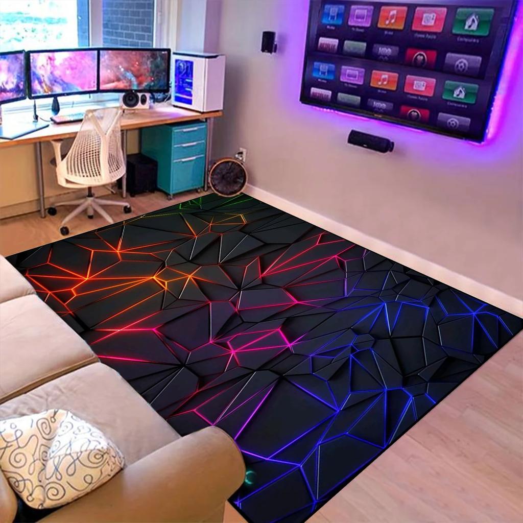 Gaming Mats Bedroom Rug Gamer Carpet Non-slip Wear-resistant Living Room Floor Mat American Laser Light Large Size Study Rug