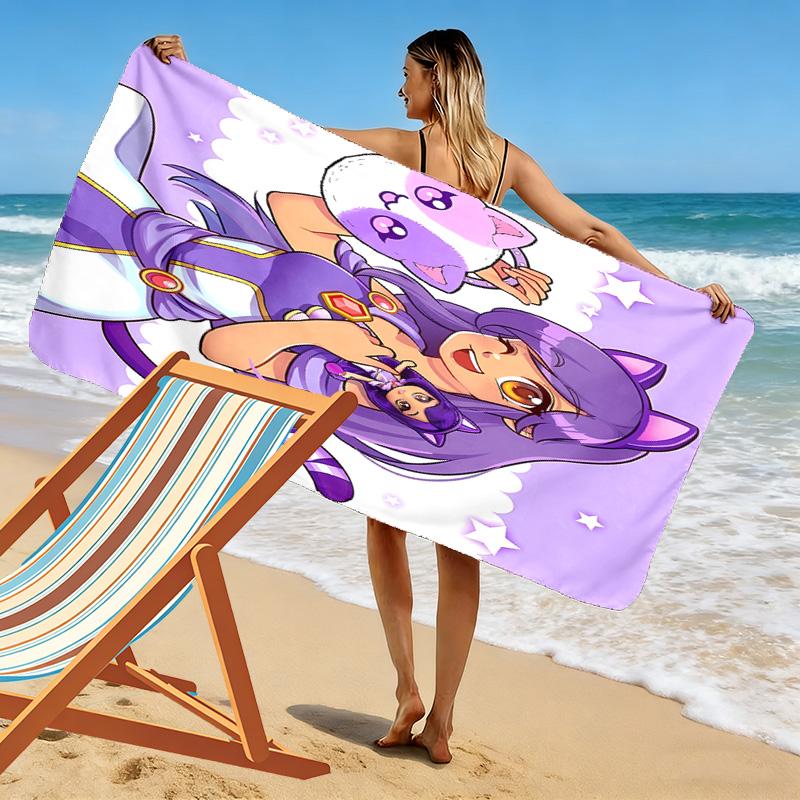 Aphmau Print Beach Towel, Large Soft Quick Dry Towel for Beach Camping Swimming