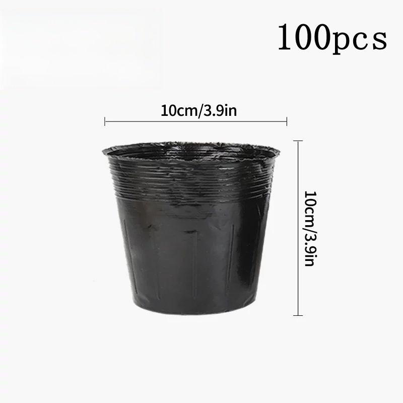 100/50Pcs Plants Nursery Pots Plastic Seeds Starter Pots W/ Holes Garden Plant Pot For Succulents Seedling Cutting Transplanting