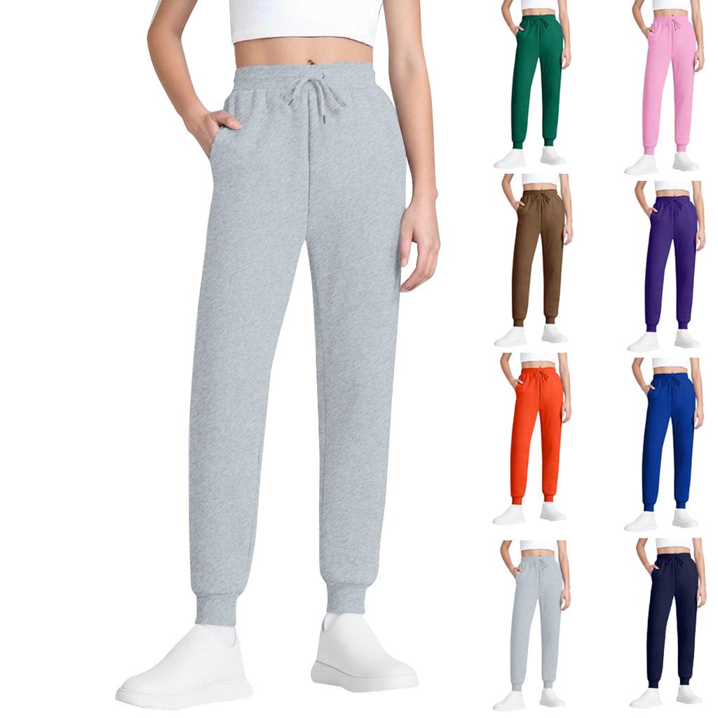 TNNZEET Women's Joggers With Pockets - High Waisted Sweatpants Tapered Leg Drawstring Lightweight Athletic Pants