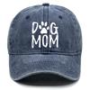 DOG MOM Print Adjustable Baseball Hat Washed Cotton Adjustable Buckle Stylish Snapback Baseball Cap Ideal Choice For Men Women