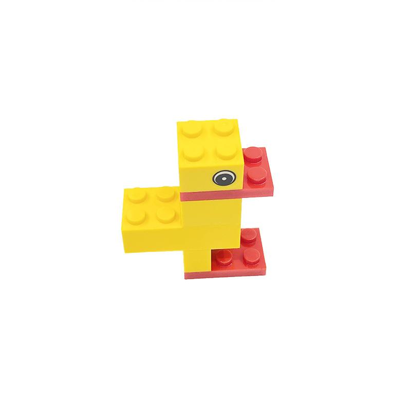 Compatible With 4 Holes Printed Eye Small Particles Diy Duckling Yellow Duck Early Childhood Education Building Block Accessories Building Bag
