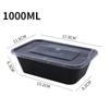 Thickened Disposable Black Takeout Bowls Round Rectangular Microwave Safe Plastic Food Containers