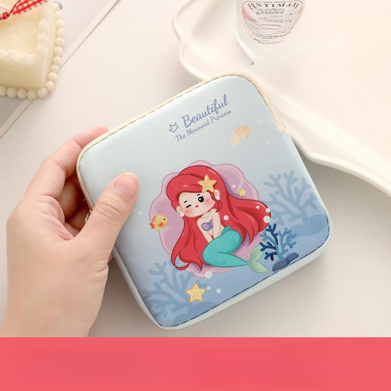 Große Kapazität Damenbinden-Tasche Tragbarer Mini-Datenkabel-Organizer Mehrzweck Damen Mädchen Kosmetik-Make-up-Tasche Geldbörse