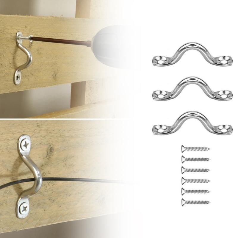 22 Units Ceiling Fix U Circles Oxidation Resistant Eye Straps & Mounting Accessories Rustproof Ceiling Mounting Hook Set