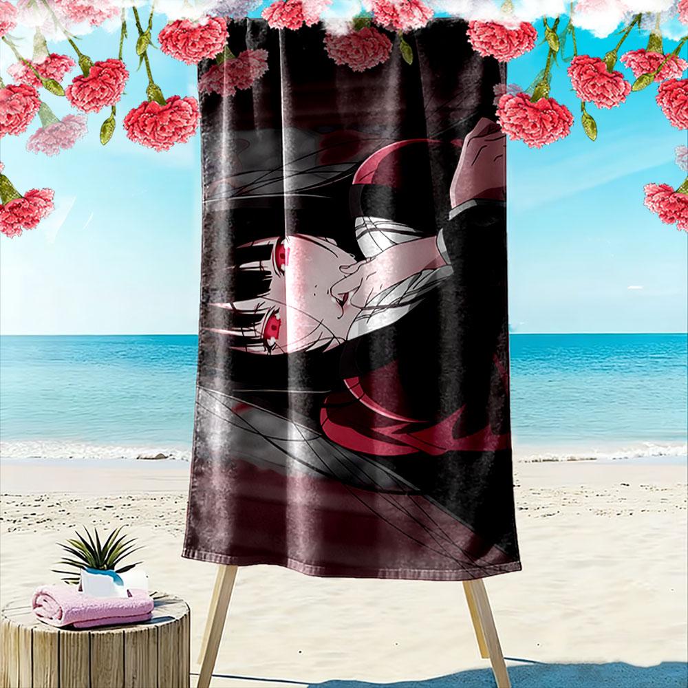 Anime Girl with Red Eyes Towel A must-have beach towel for beach travel