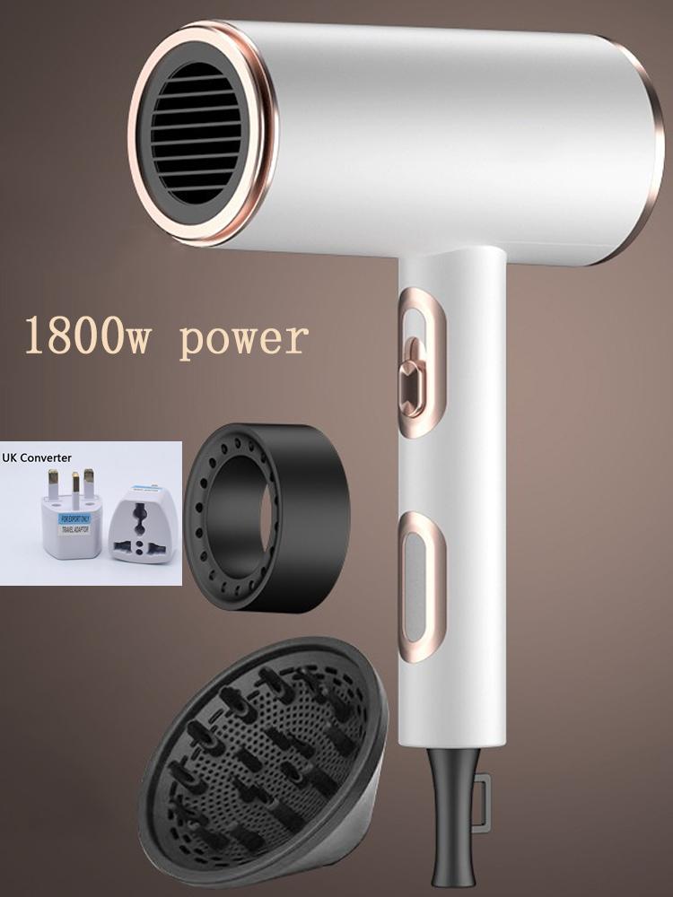Przenośne suszarki do włosów Jon ujemny 1800W 2200W Trzybiegowa regulacja ogrzewania i chłodzenia Wysoka moc Niebieskie światło Antystatyczna suszarka nadmuchowa Urządzenia domowe