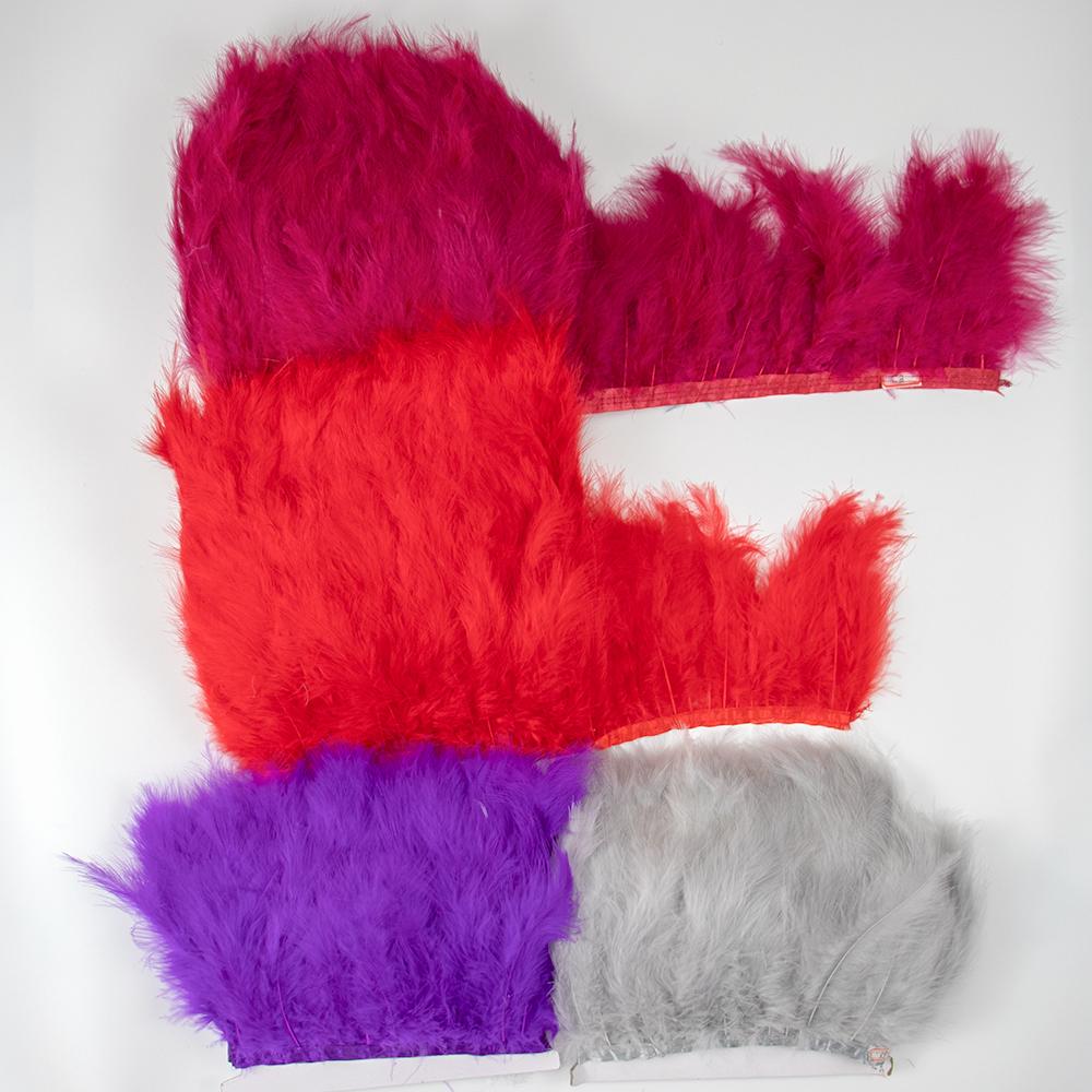 1Meters Turkey Feather Trim Fringe 10-15CM Marabou Feathers Ribbon White Black Feather On Tape Sewing Trimmings Clothes Dress