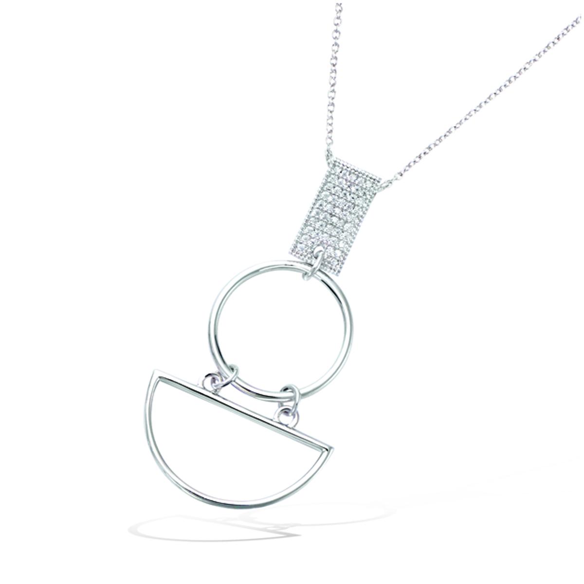 

Les Trésors De Lily [Q4029] - Серебряная подвеска Sissi белое серебро (родированное покрытие) - 50x27 мм