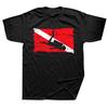 Vintage Scuba Diving Flag T Shirt Unisex Soft Cotton Casual Tshirt Fashion Short Sleeve Diver Tee Slim Fit Apparel Gift Harajuku