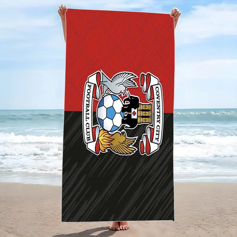 Coventry City Print Beach Towel, Large Soft Quick Dry Towel for Beach Camping Swimming