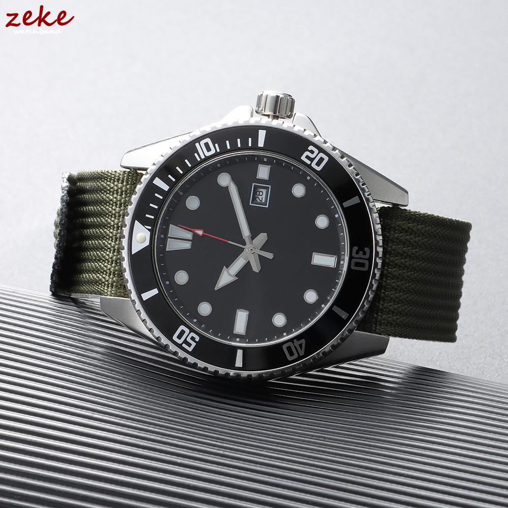 Army Military Watch Band 18mm 20mm 22mm 24mm Ribbed Nylon Watch Strap Men Wristband for Omega for Rolex for Seiko Wristband Belt