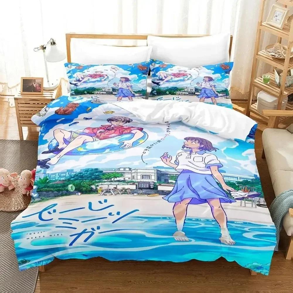 Niedliches Deji Meets Girl Bettwäsche-Set Bedrucktes Bett-Set mit Kissenbezug Bettdeckenbezug Weiche Queen King Size Bettwäsche Zuhause