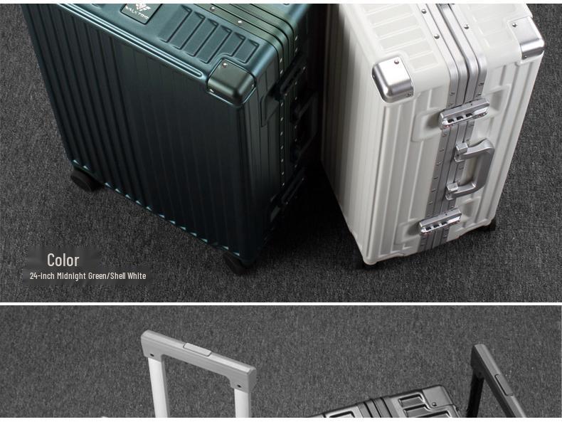 Xingzhi Lv Aluminum Suitcase with Universal Wheels - 20/24/26/28 inch Travel Trolley, Unisex Design