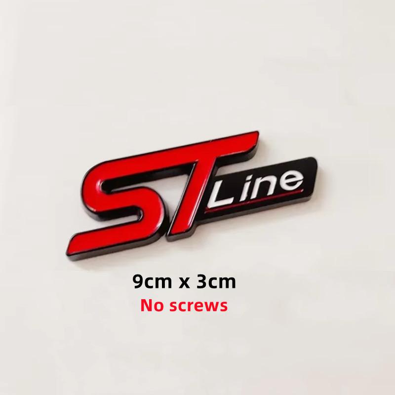 3D Metal ST Line Logo Car Front Grill Emblem Sticker Trunk Badge For Ford Kuga MK3 MK4 S Max Focus Puma Fiesta Accessories