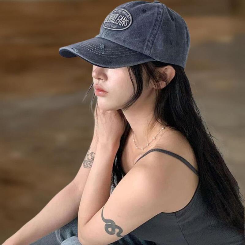 Women's Vintage Style Embroidered Baseball Cap Sporty Wash