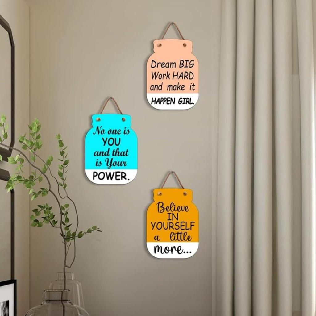 Wall Art MDF Wooden Hanging for Living Room | Bedroom | Home Decor | Office | Gift | Quotes Items House Decoration