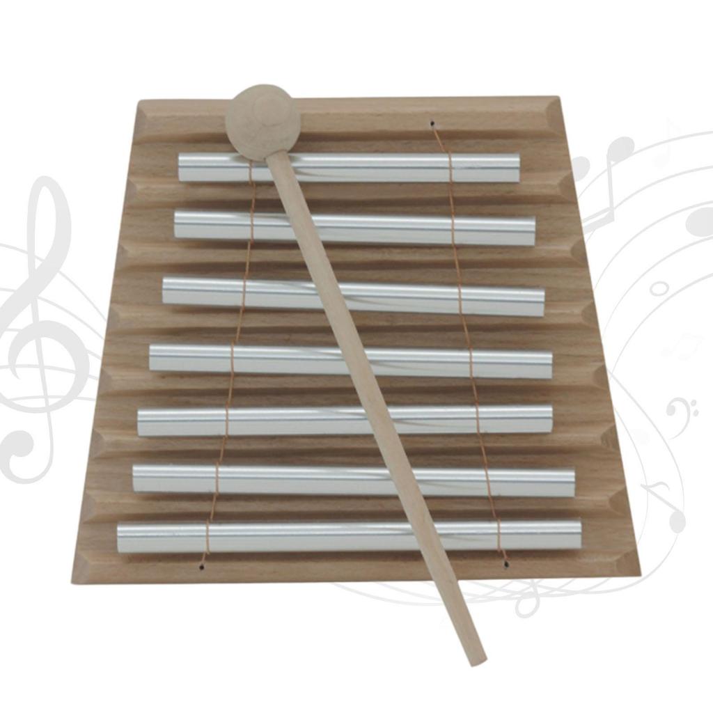 7 Tone Hand Chime Bell Sensory Toy Yoga Early Learning Development Bell Chime with Mallet for Kids Holiday Gifts Children