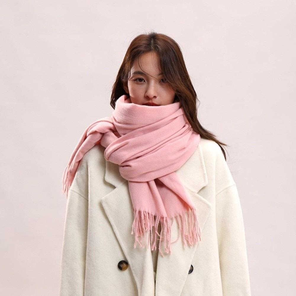 Thickened Imitation Cashmere Scarf Korean Style Women Shawl Simple Winter Neckerchief  Autumn