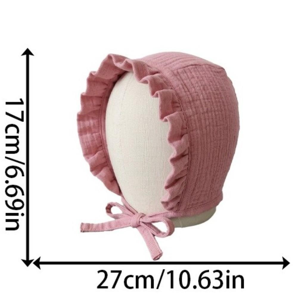 Ruffle Infant Beanie Cap 100% Cotton Baby Hat Vintage Muslin Baby Bonnet Girls Boys Summer Autumn