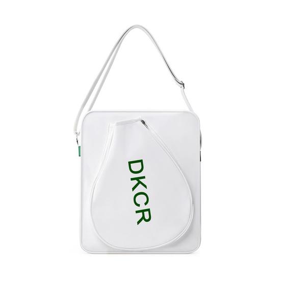 

Сумка для тенниса, сумка через плечо, сумка для ракеток из искусственной кожи большой емкости для бадминтона, пиклбола белый