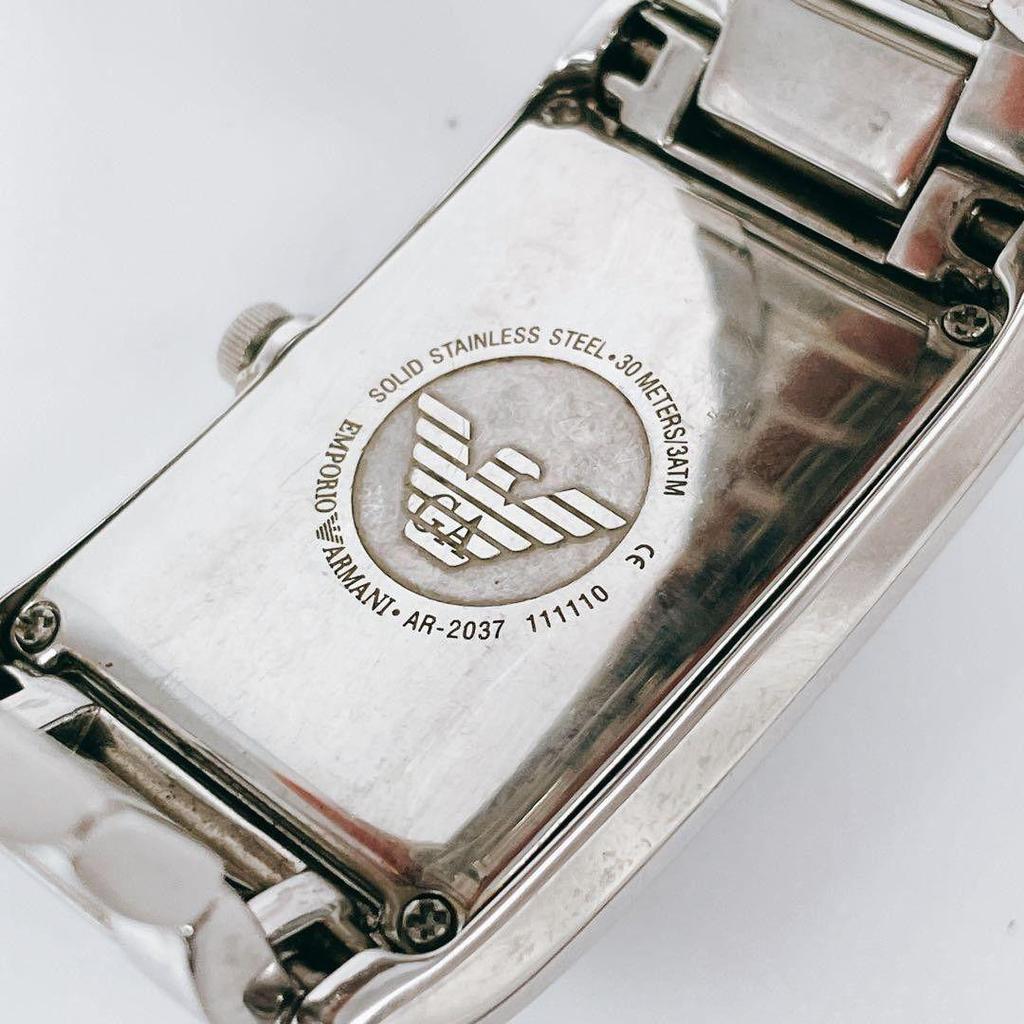 Used New battery/operating EMPORIO ARMANI watch quartz vintage Emporio Armani square quartz analog