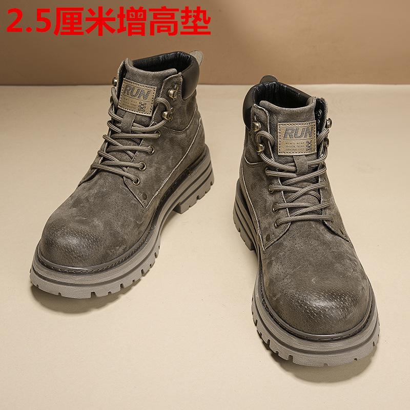 Leather Martin boots, new autumn and winter mid-help boots, British fur high-top