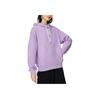 Li-Ning Sports Trend Series Plant Embroidery Loose Hoodie Long Sleeve Sweatshirt Women Tops Purple AWDS920-2