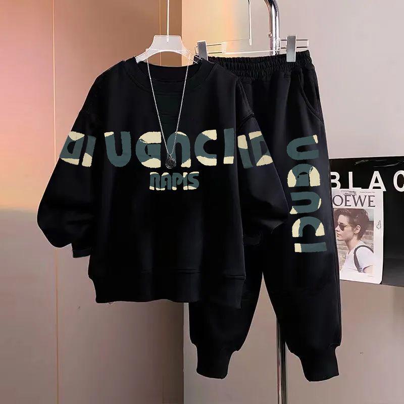 Teen Boy Handsome Hoodie and Sweatpants Set - Junior High Long Sleeve Autumn/Winter Outfit for Big & Tall Boys Age 15