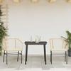 VidaXL Garden Dining Set Cushions 3pcs Brown Poly Rattan Glass 3334506