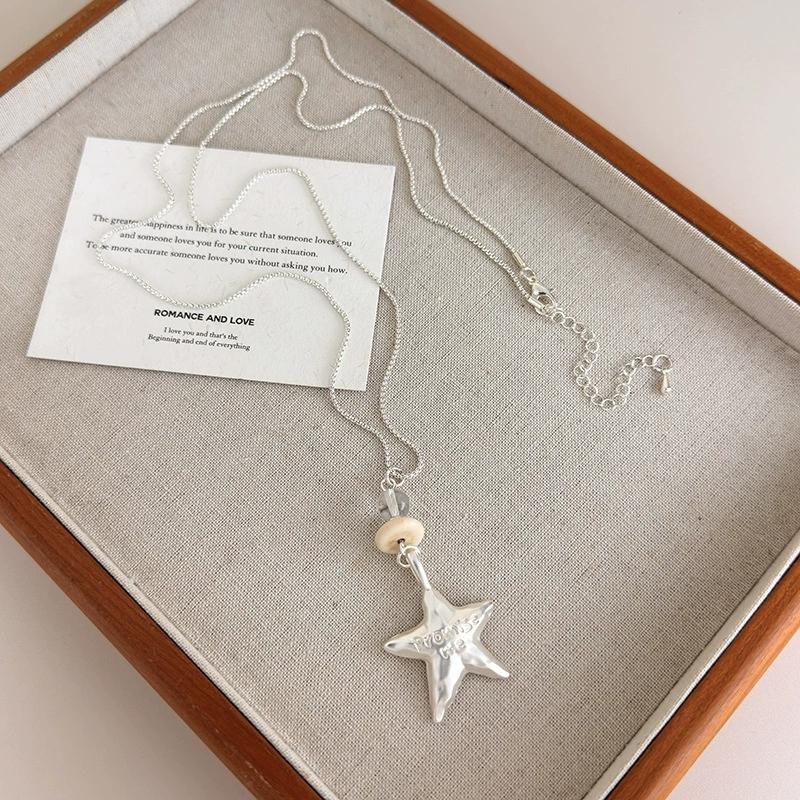 New Trendy Hollow Flower Star Heart Love Pendant Necklace Korean Design Minimalist Jewelry For Women Fashion Accessory
