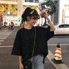 Womens Slim Fit Short Sleeve T-Shirt Casual Round Neck Top In Black White Milk Silk Fabric A-Line Cut