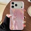 Fashion Luxury Pink Marble Silicone Phone Case For iPhone 13 14 15 16 11 12 17 Pro Max Shockproof Lichee Pattern TPU Soft Cover