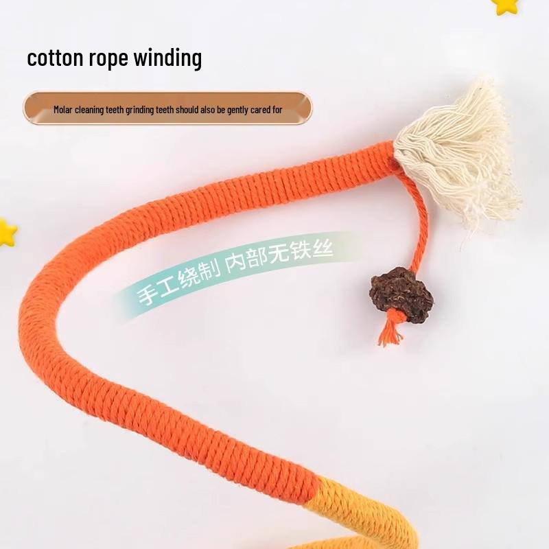 Cat Mint Rope Teaser Stick - Bite-Resistant Self-Play Toy for Boredom and Teething Relief