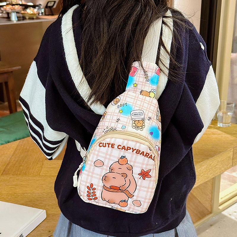 Capybara Backpack Cute Doll Stuffed Bag Multifunctional Storage Bag Capybara Chest Bag Home Decoration Shoulder Messenger Bag