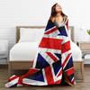 Vintage UK British Flag Sherpa  Blankets Soft Warm Flannel Throw Blanket Bedding for Bed Living room Picnic Travel Home Couch
