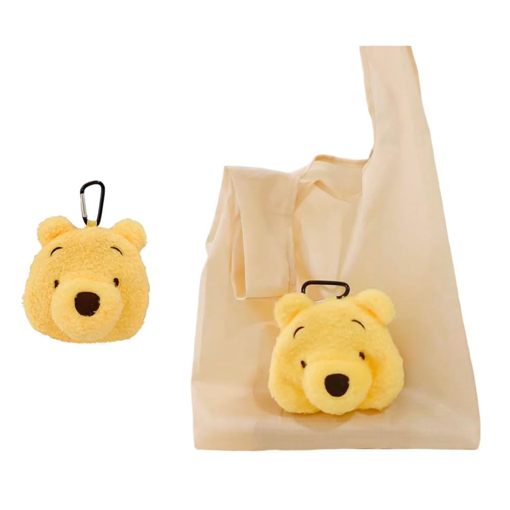

hgTUP Winnie the Pooh Eco Bag, Foldable, Large Capacity, Convenience Store Bag, Shopping Bag, Easy to Carry, Lightweight, Goods Storage Bag