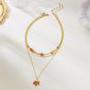 Alloy Pearls Beaded Necklace Y Shaped Pendant Clavicle Chain for Long Time Comfort and Fashion Statement