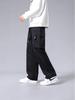 Herren Cargo Hose mit geradem Bein, Frühling/Herbst, Unifarben, Übergröße, Teenager Sport Windbreaker, Lässige lange Hose.