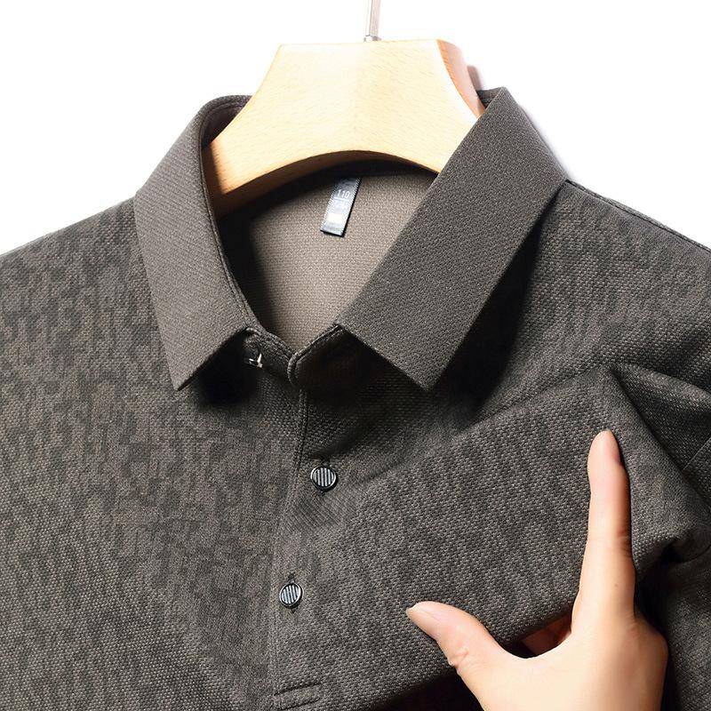 Short Sleevet Men s Lapel Collar Middle-Aged & Young Business Casualpolo Shirt Top M