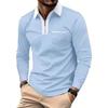 Men's POLO Autumn and Winter Men's Long Sleeved T-shirt with Lapel Fashionable Slim Fit Men's Color Blocked T-shirt