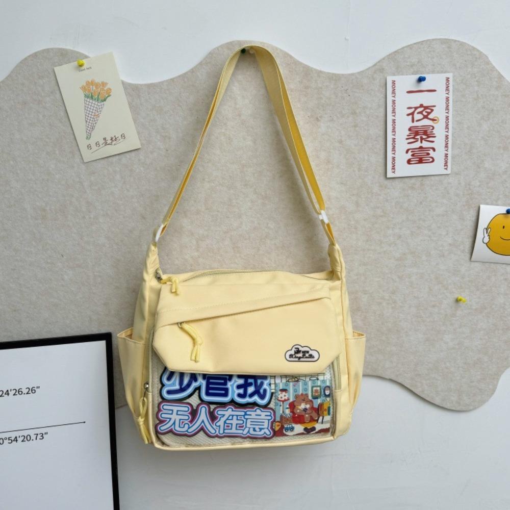 Japanese Pain Bag Women's Bag New Transparent Shoulder Bag Trendy Versatile Student Messenger Bag Large Capacity Messenger Bag